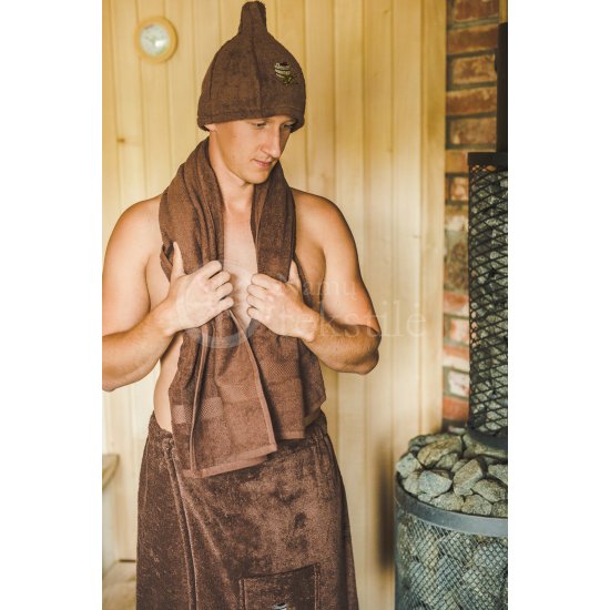 Cotton men's sauna apron ,,Choco"